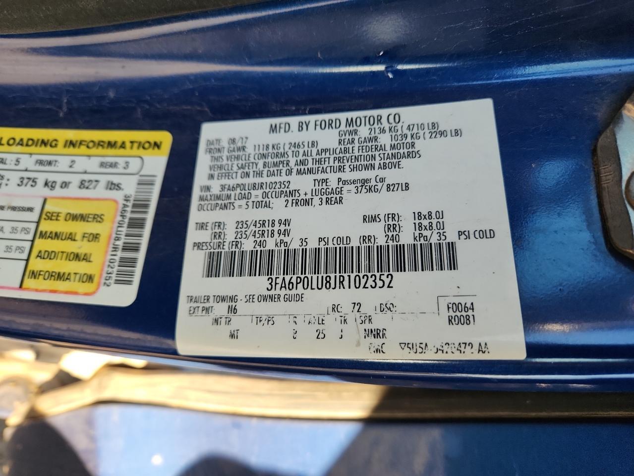 2018 FORD FUSION