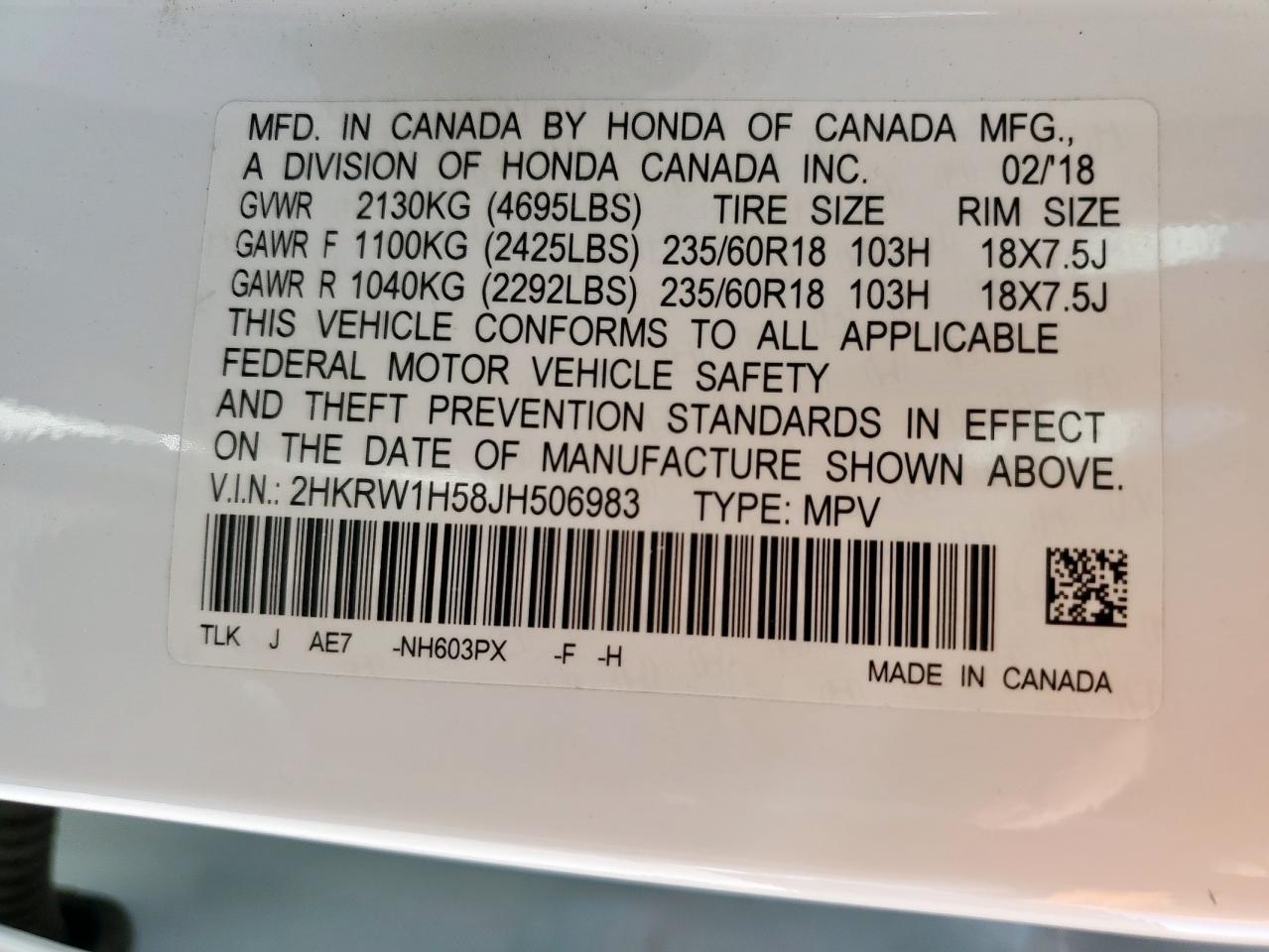 2018 HONDA CR-V