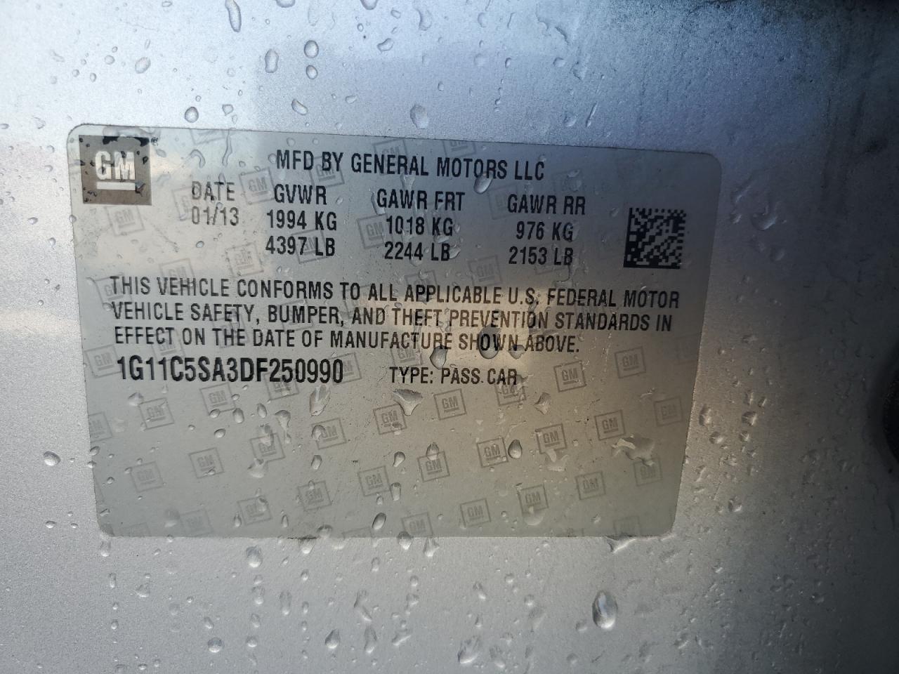 2013 CHEVROLET MALIBU