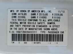 2013 HONDA ACCORD