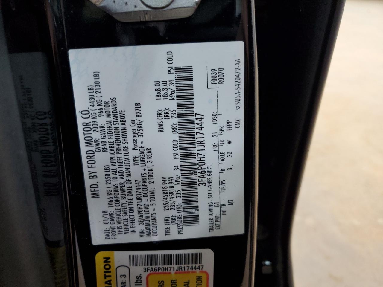 2018 FORD FUSION