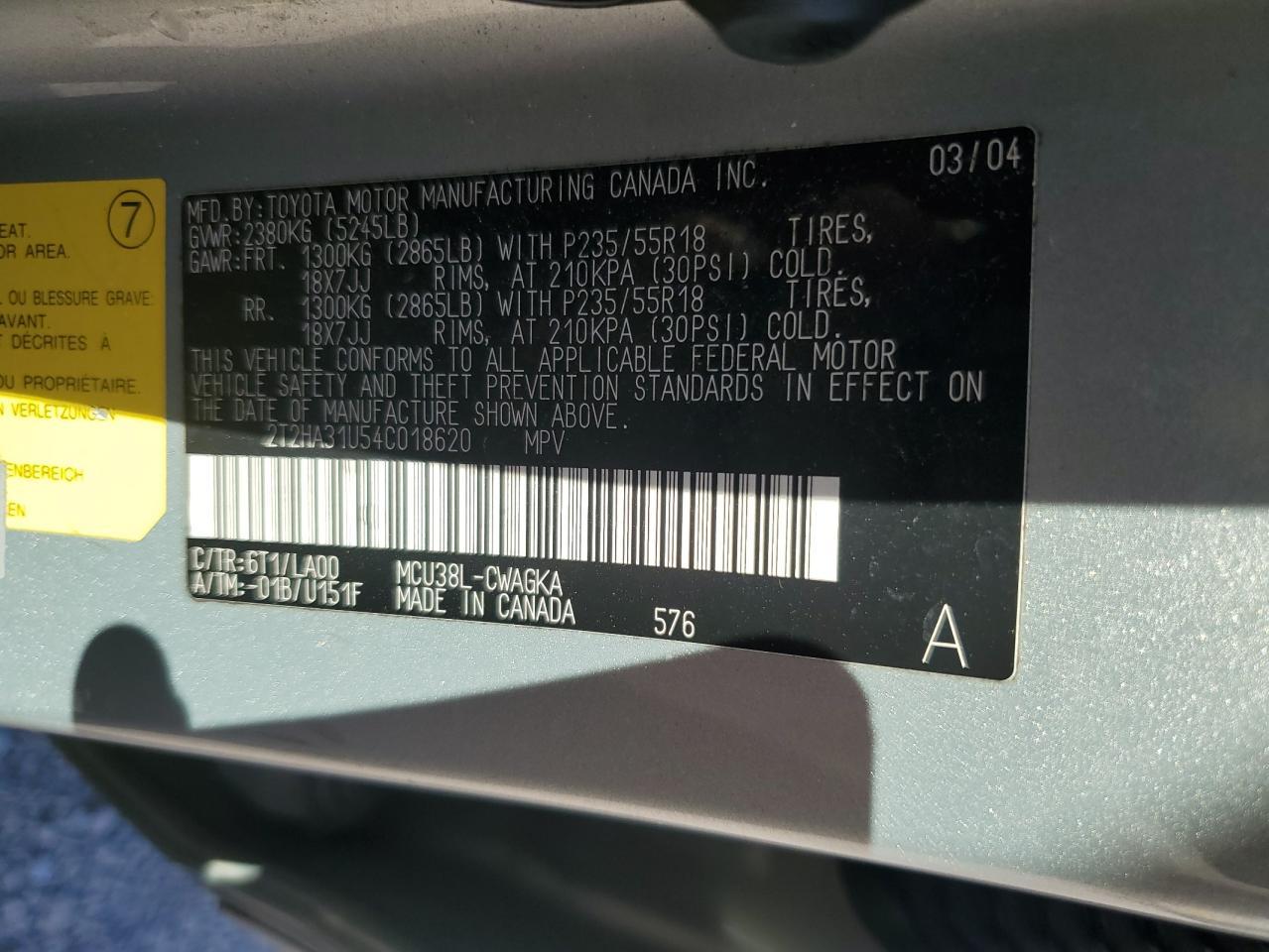 2004 LEXUS Rx 330
