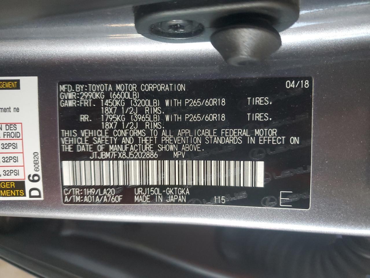 2018 LEXUS GX 460