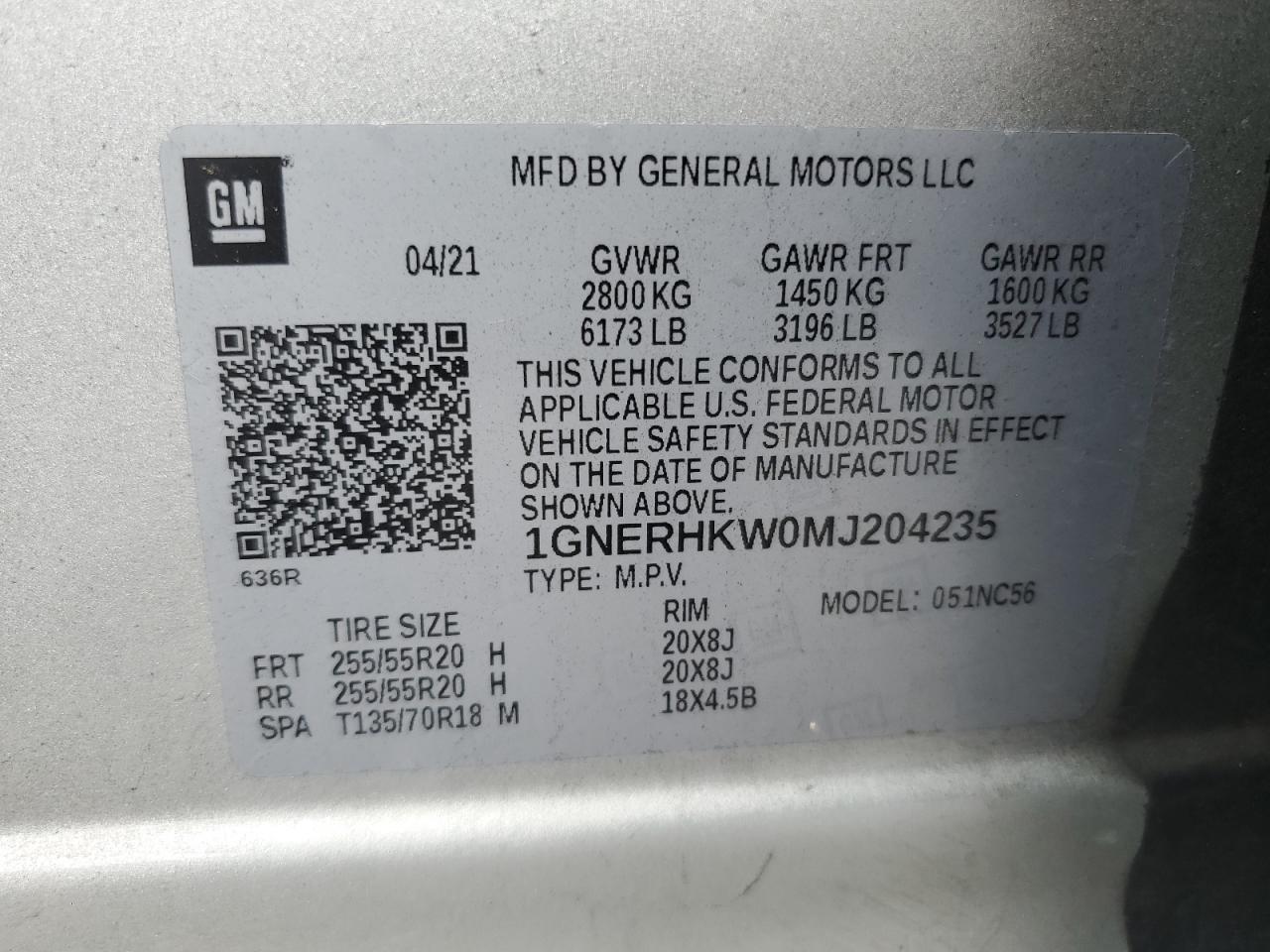 2021 CHEVROLET TRAVERSE