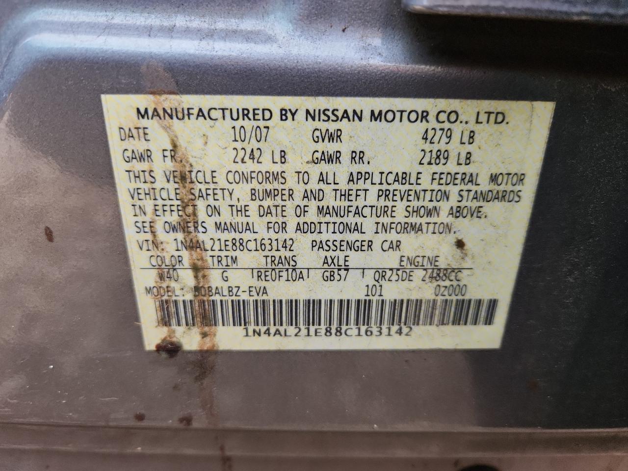 2008 NISSAN ALTIMA