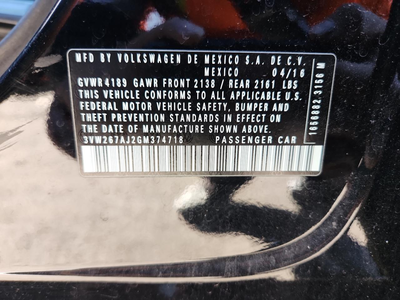 2016 VOLKSWAGEN JETTA