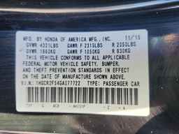 2016 HONDA ACCORD