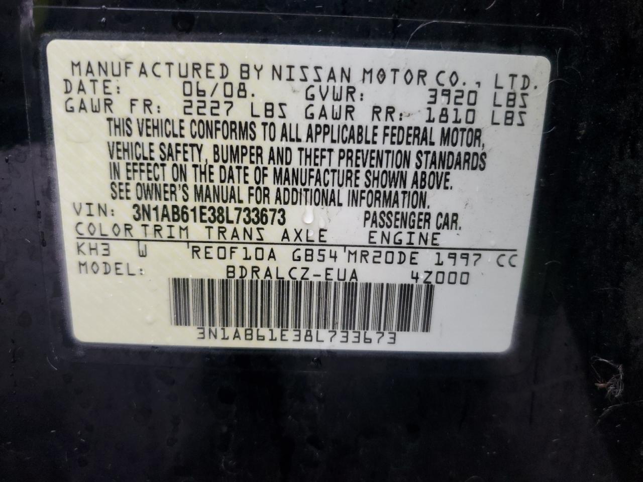 2008 NISSAN SENTRA