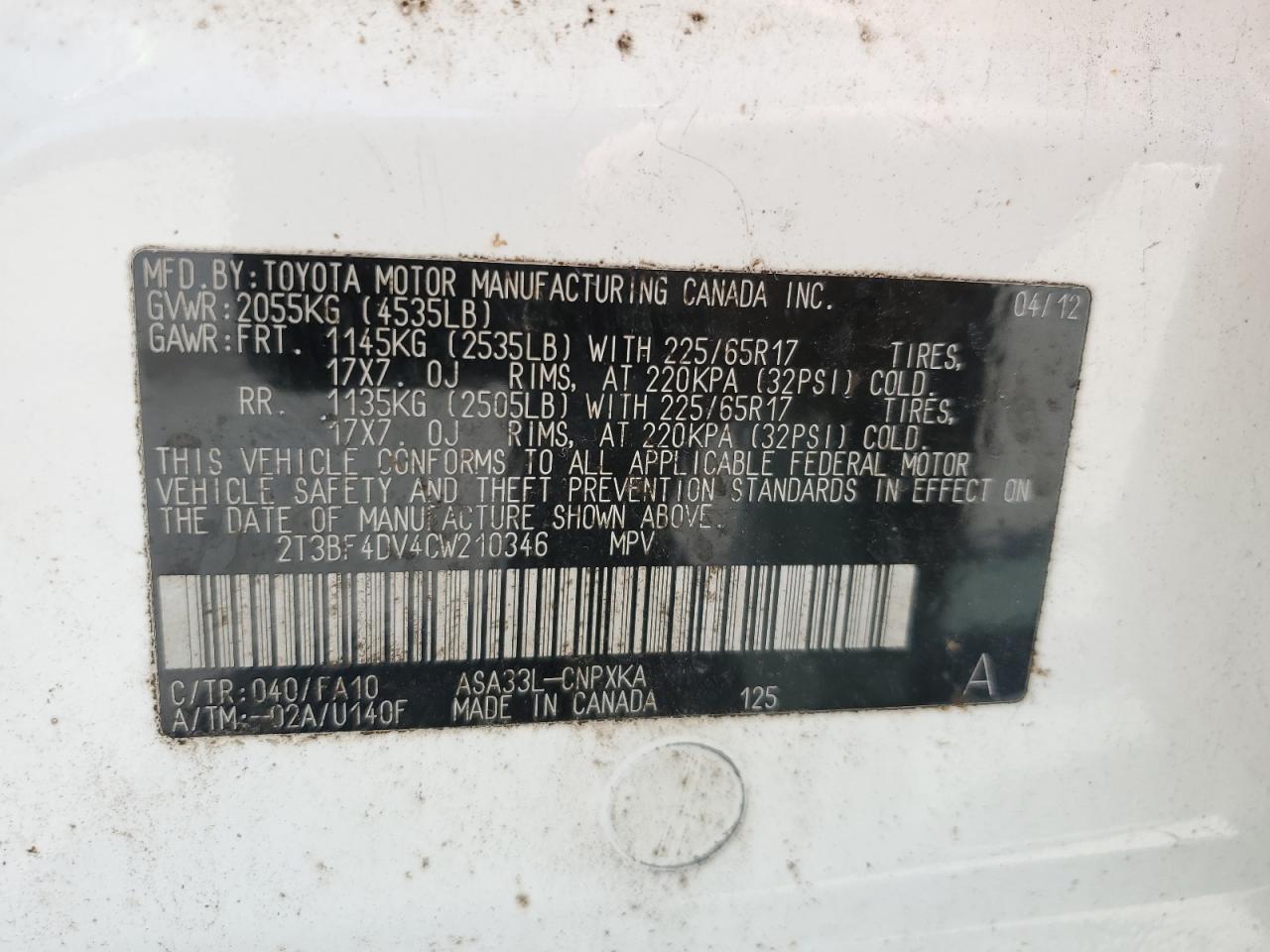 2012 TOYOTA RAV4