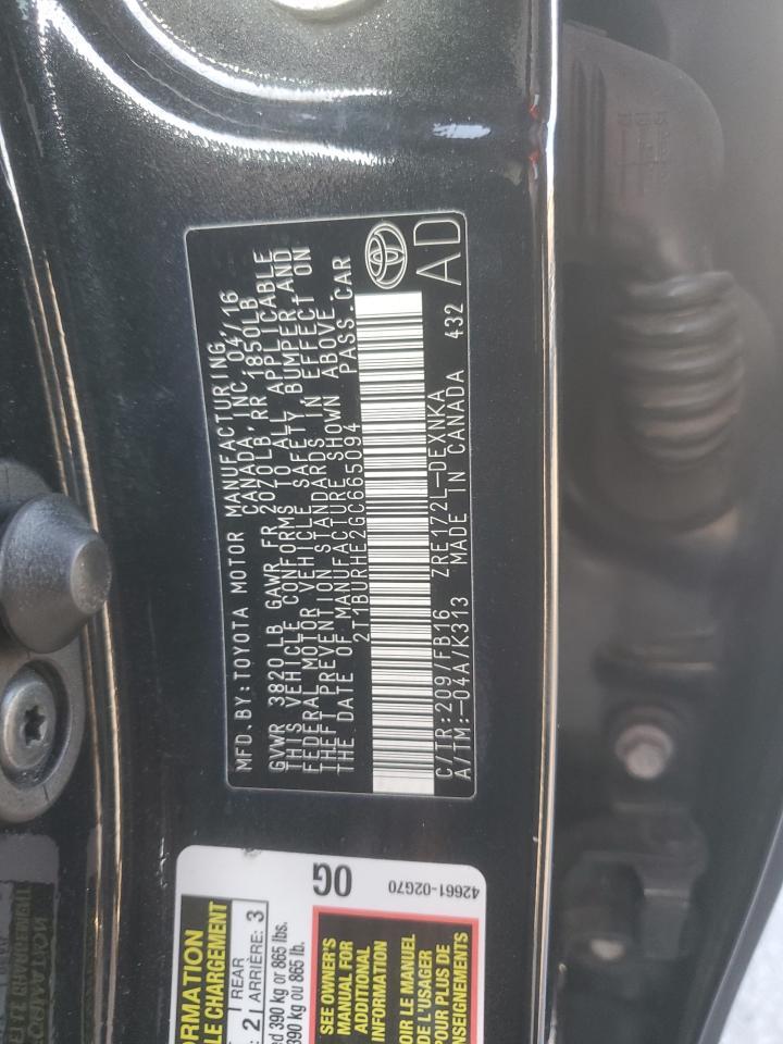 2016 TOYOTA COROLLA