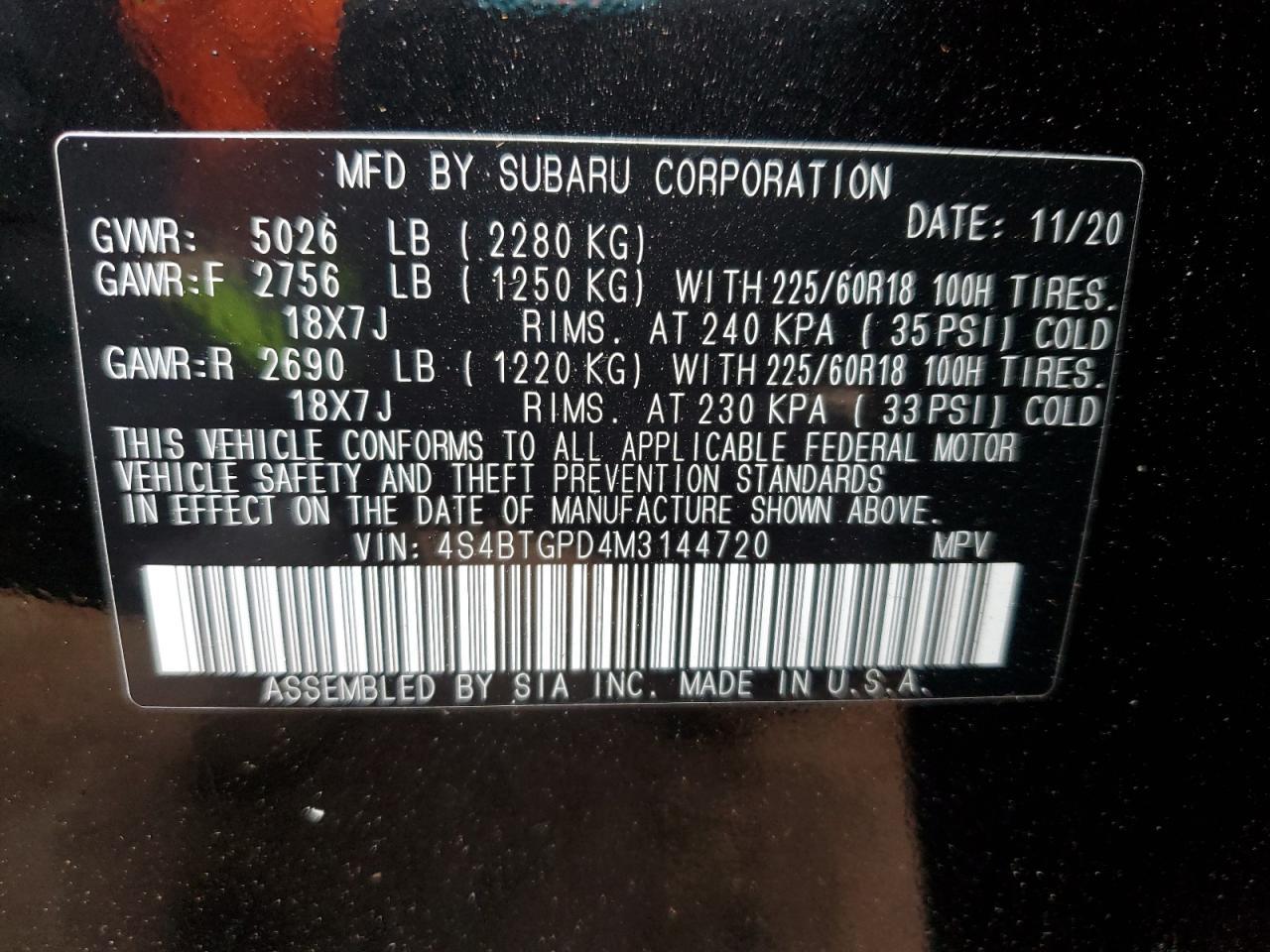 2021 SUBARU Outback