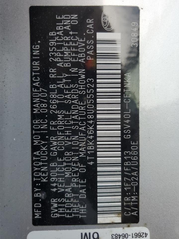 2008 TOYOTA CAMRY