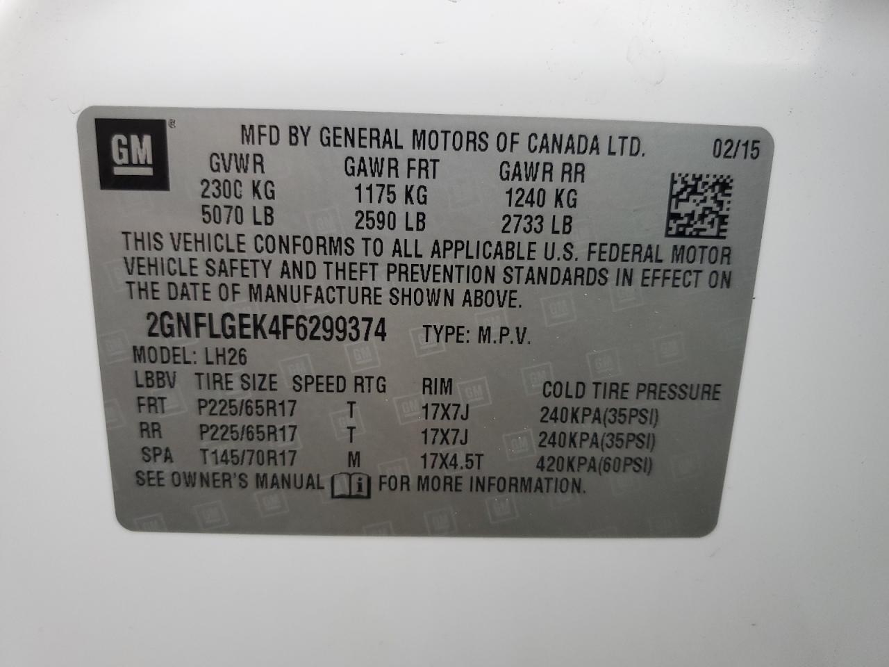 2015 CHEVROLET EQUINOX