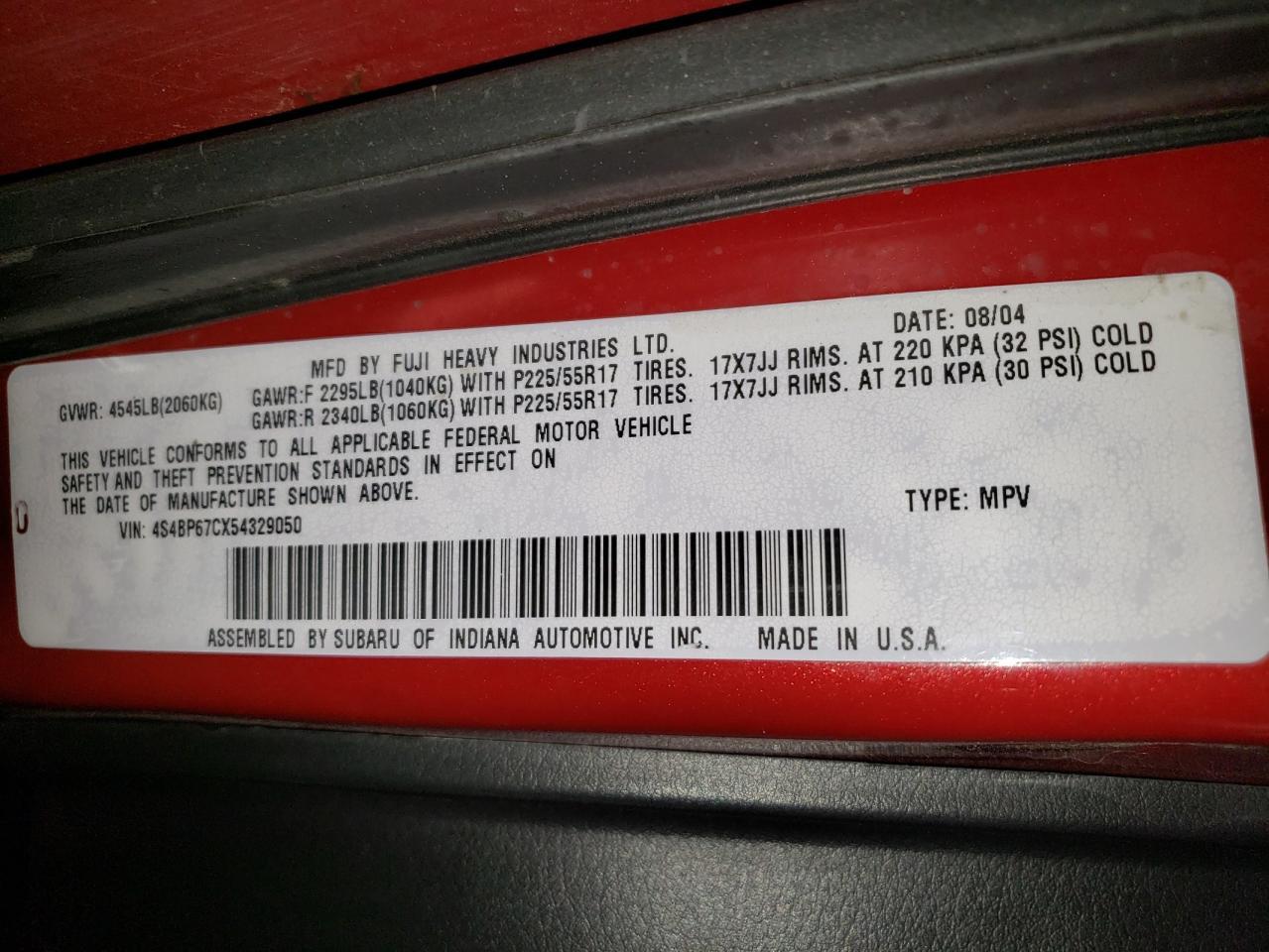 2005 SUBARU Legacy