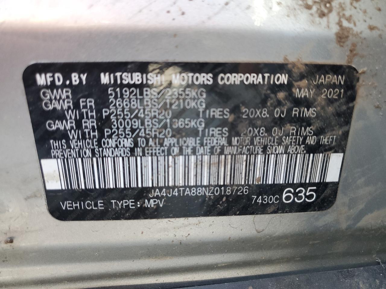 2022 MITSUBISHI outlander