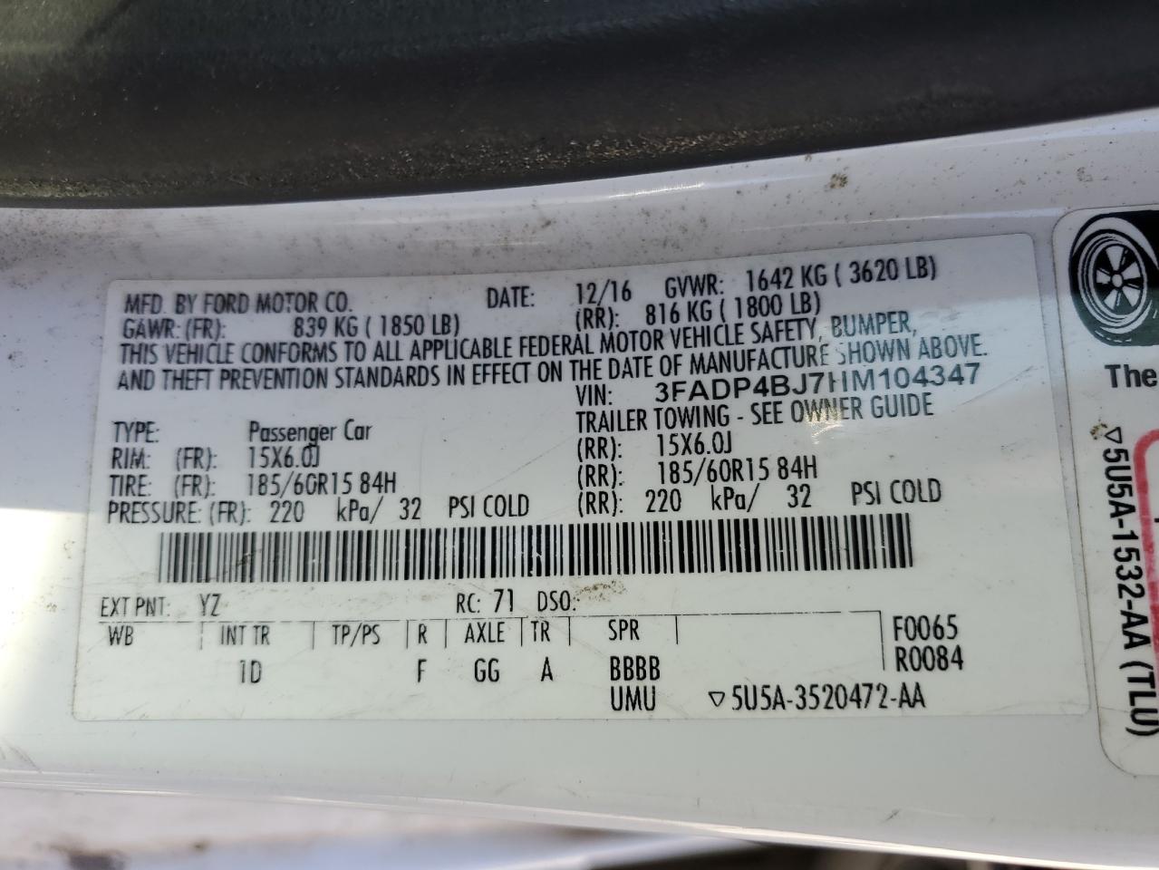 2017 FORD Fiesta