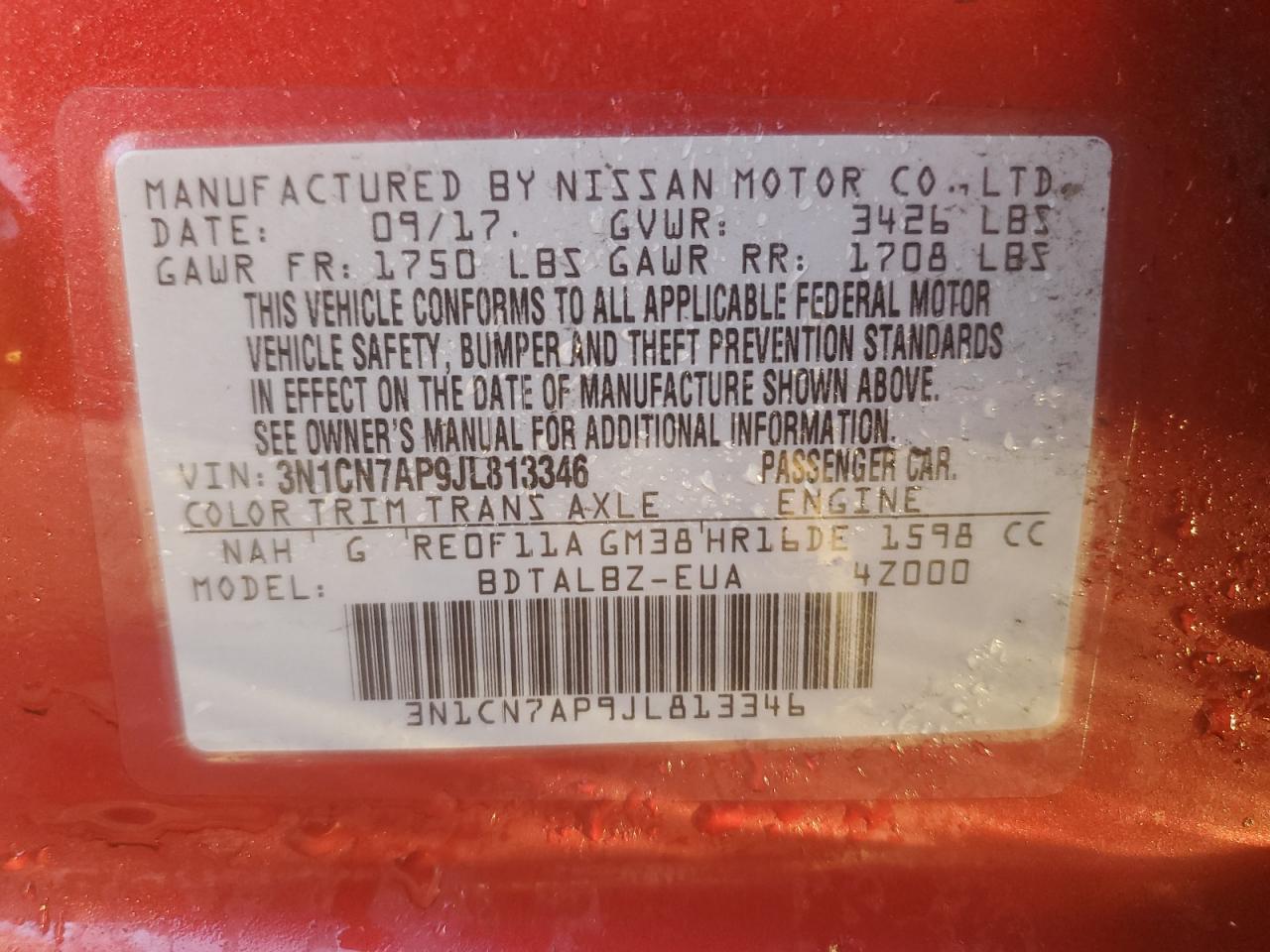 2018 NISSAN VERSA