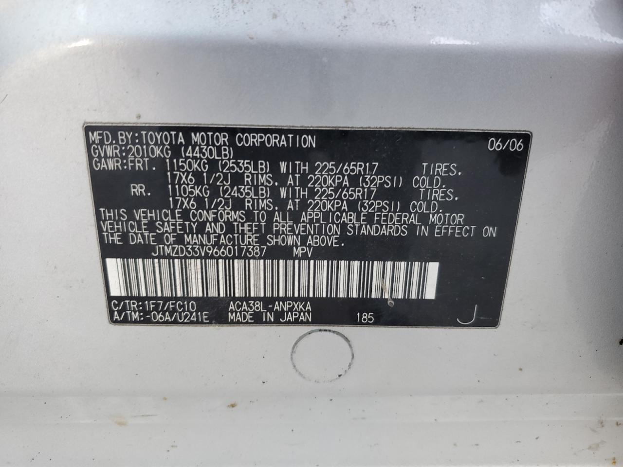 2006 TOYOTA RAV4