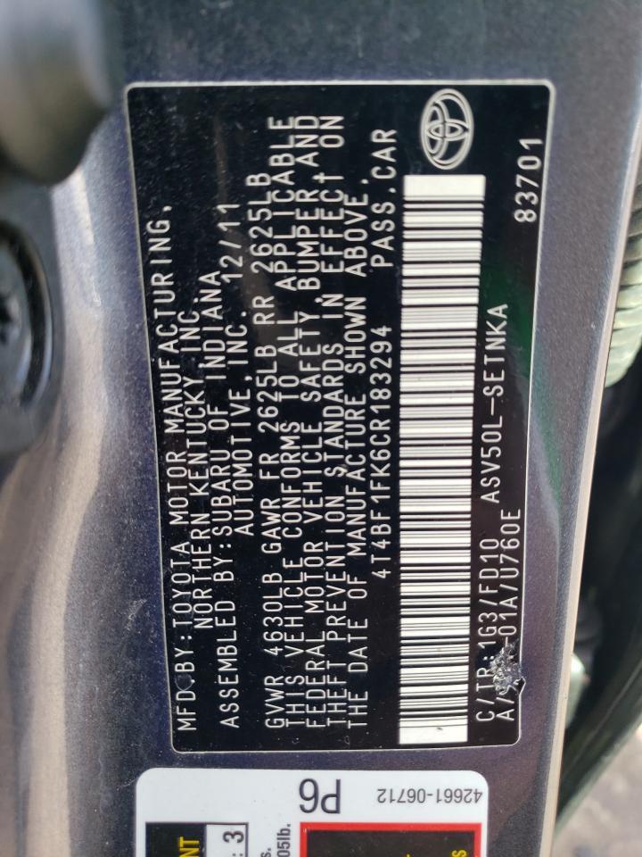2012 TOYOTA CAMRY