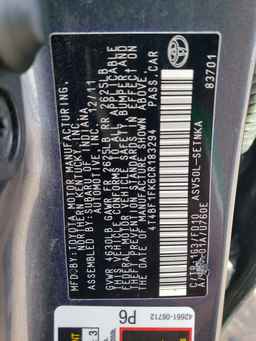 2012 TOYOTA CAMRY