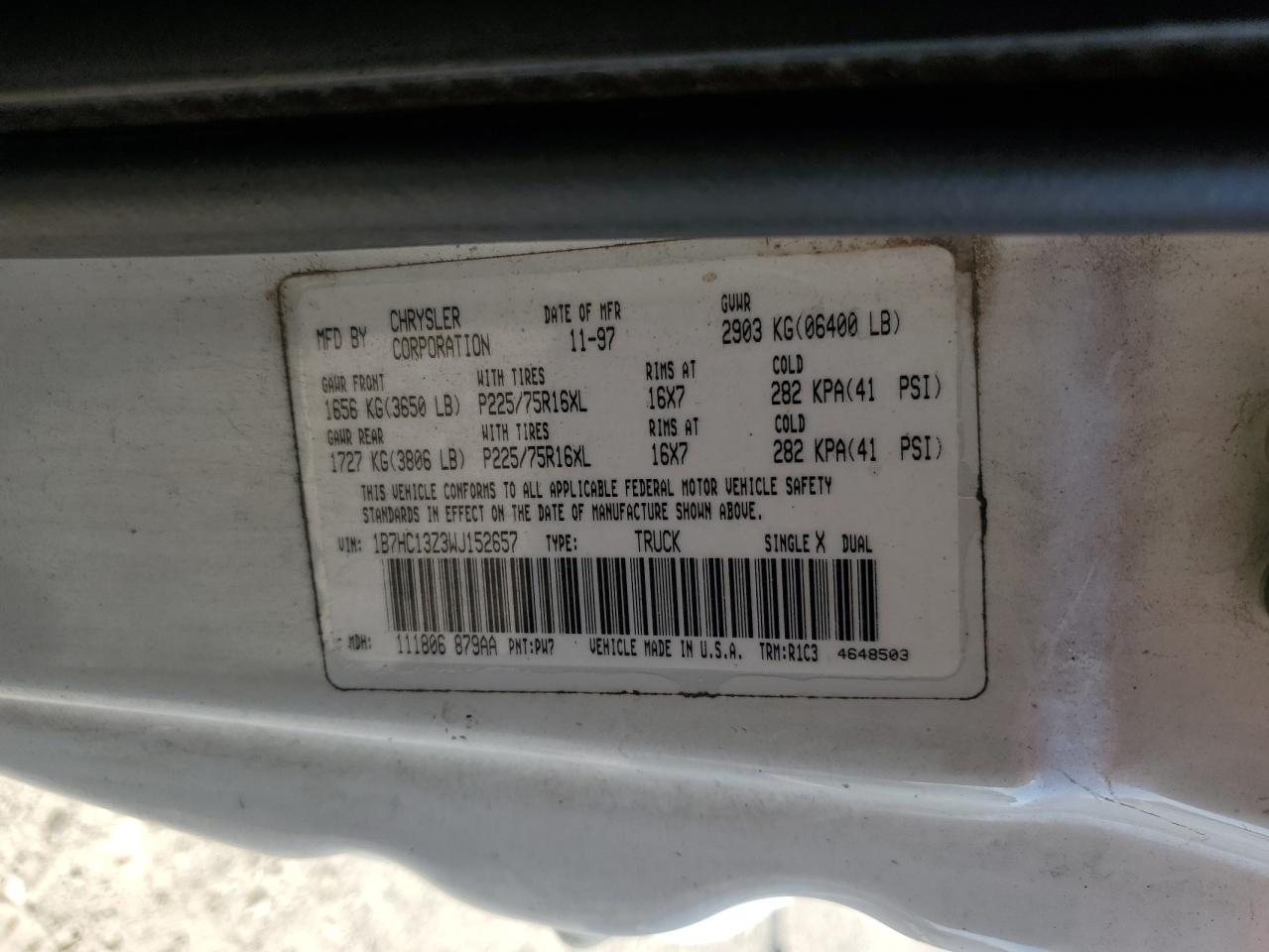 1998 DODGE RAM 1500