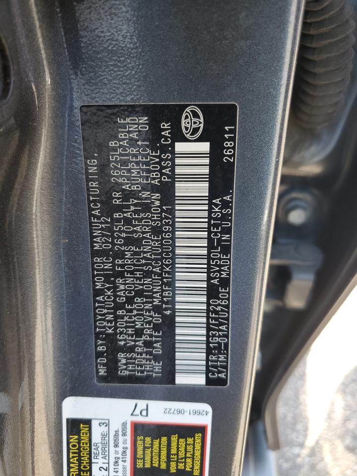 2012 TOYOTA CAMRY