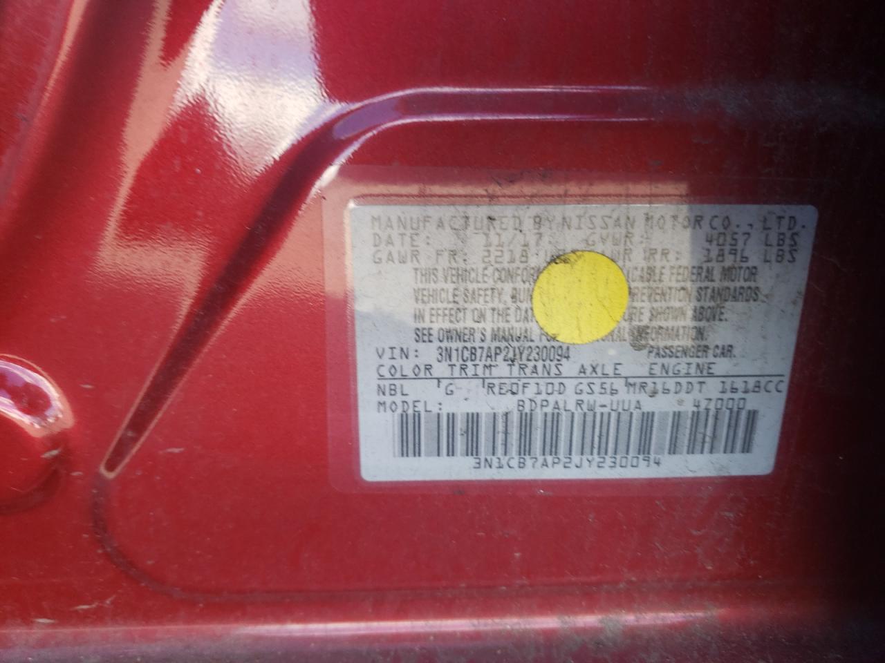 2018 NISSAN SENTRA