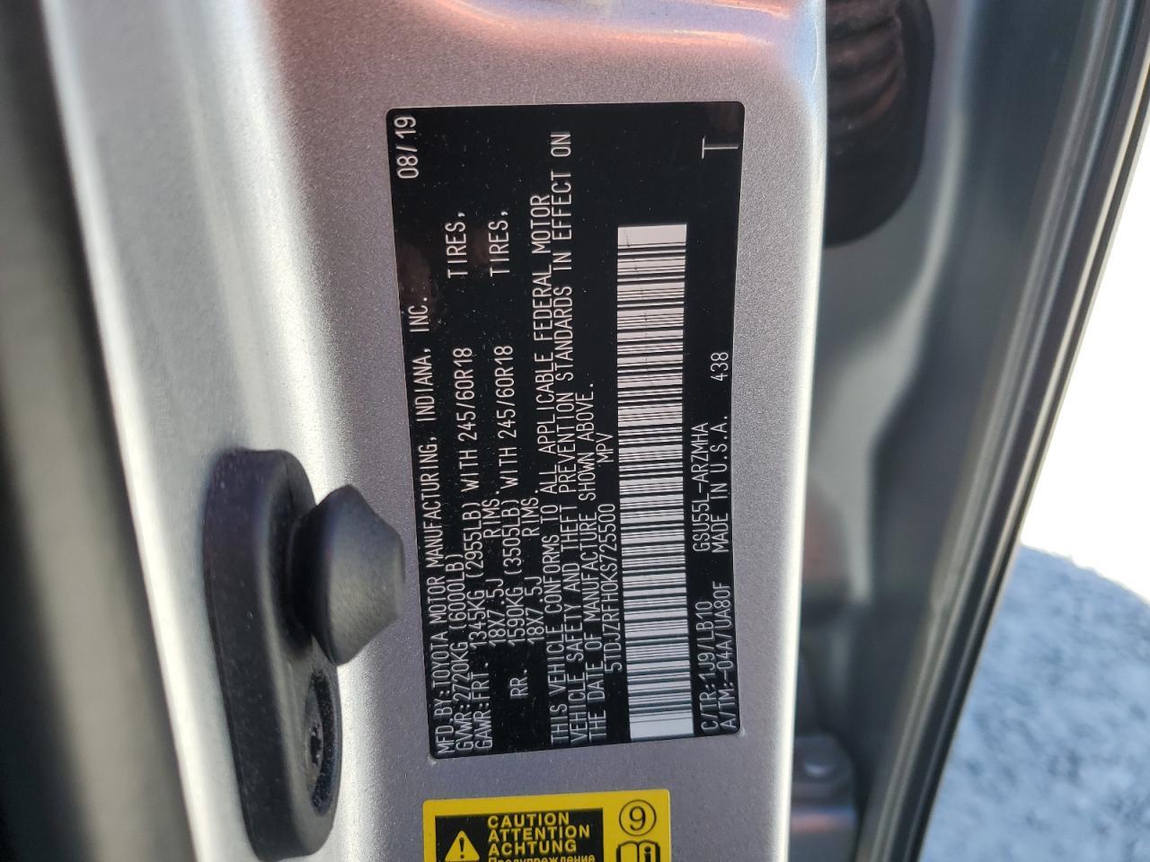 2019 TOYOTA HIGHLANDER