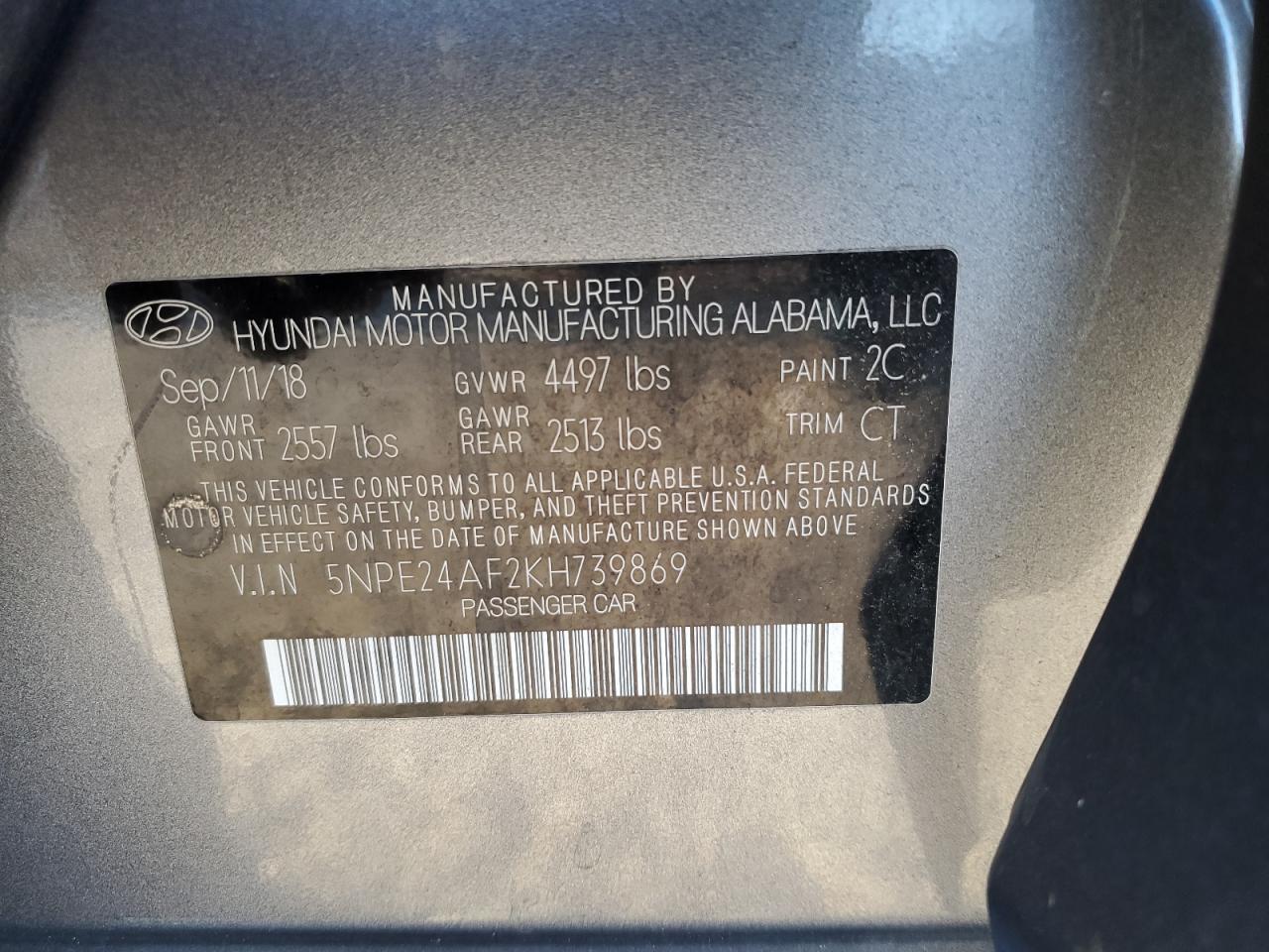 2019 HYUNDAI SONATA