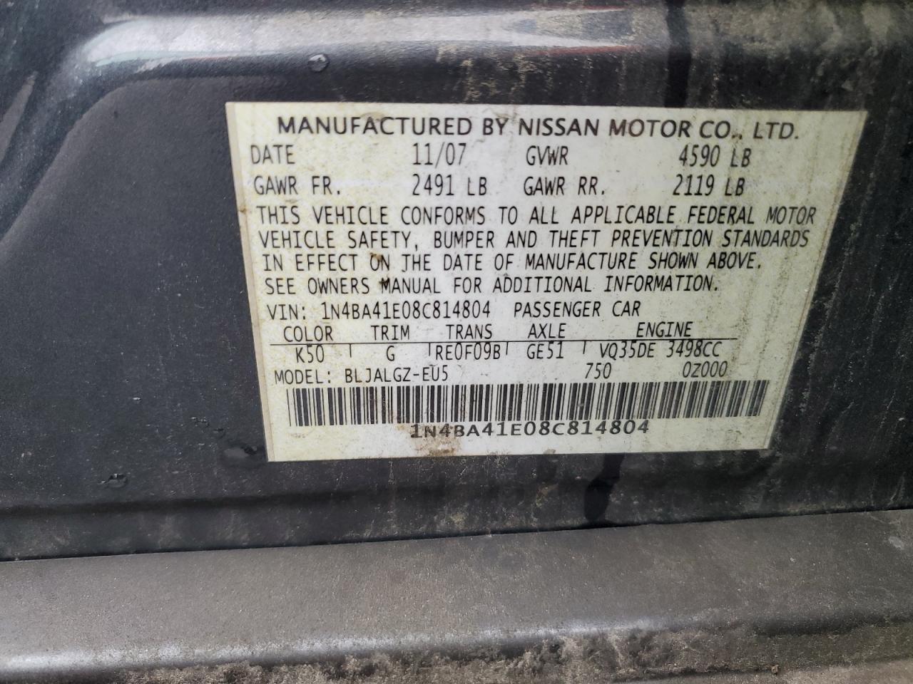 2008 NISSAN Maxima