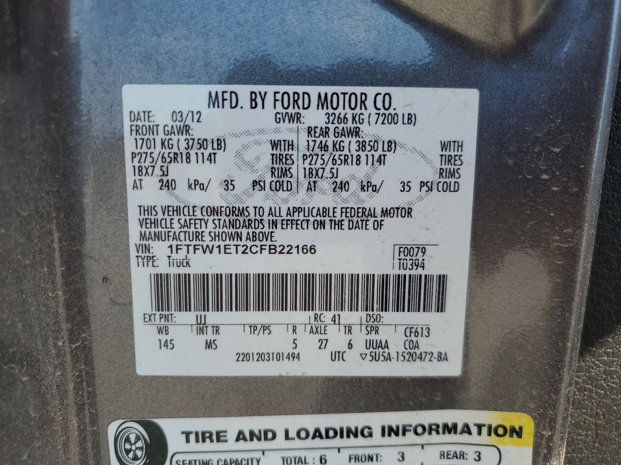 2012 FORD F-150