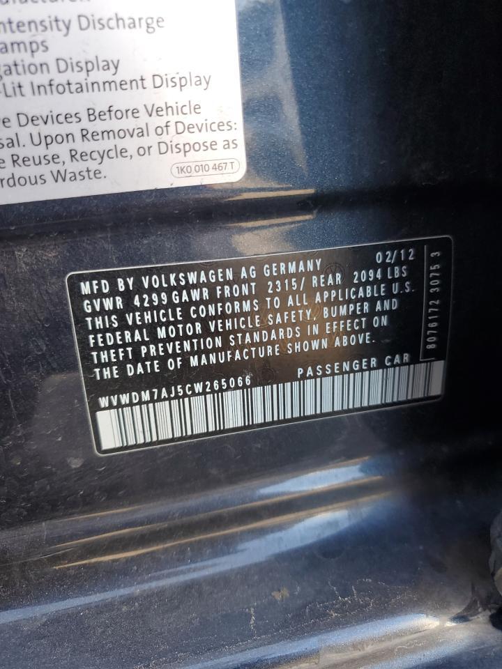 2012 VOLKSWAGEN GOLF