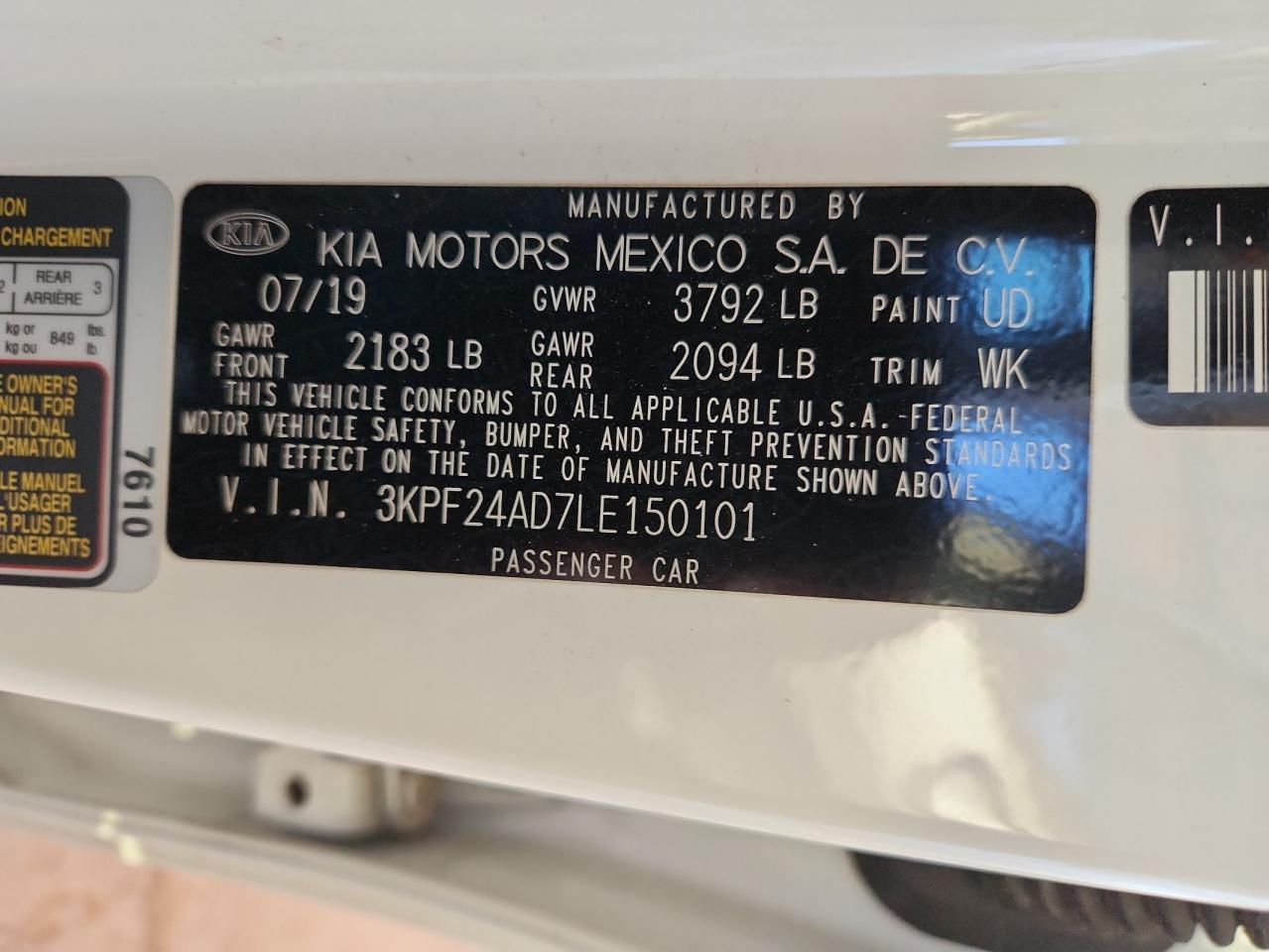 2020 KIA FORTE