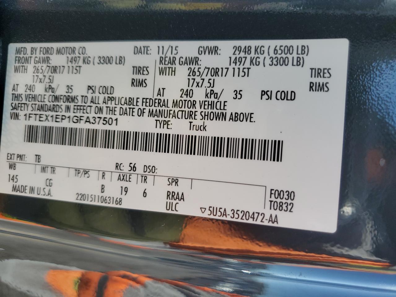 2016 FORD F-150