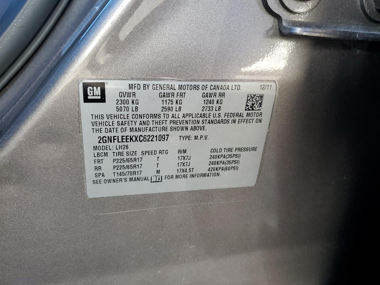 2012 CHEVROLET EQUINOX