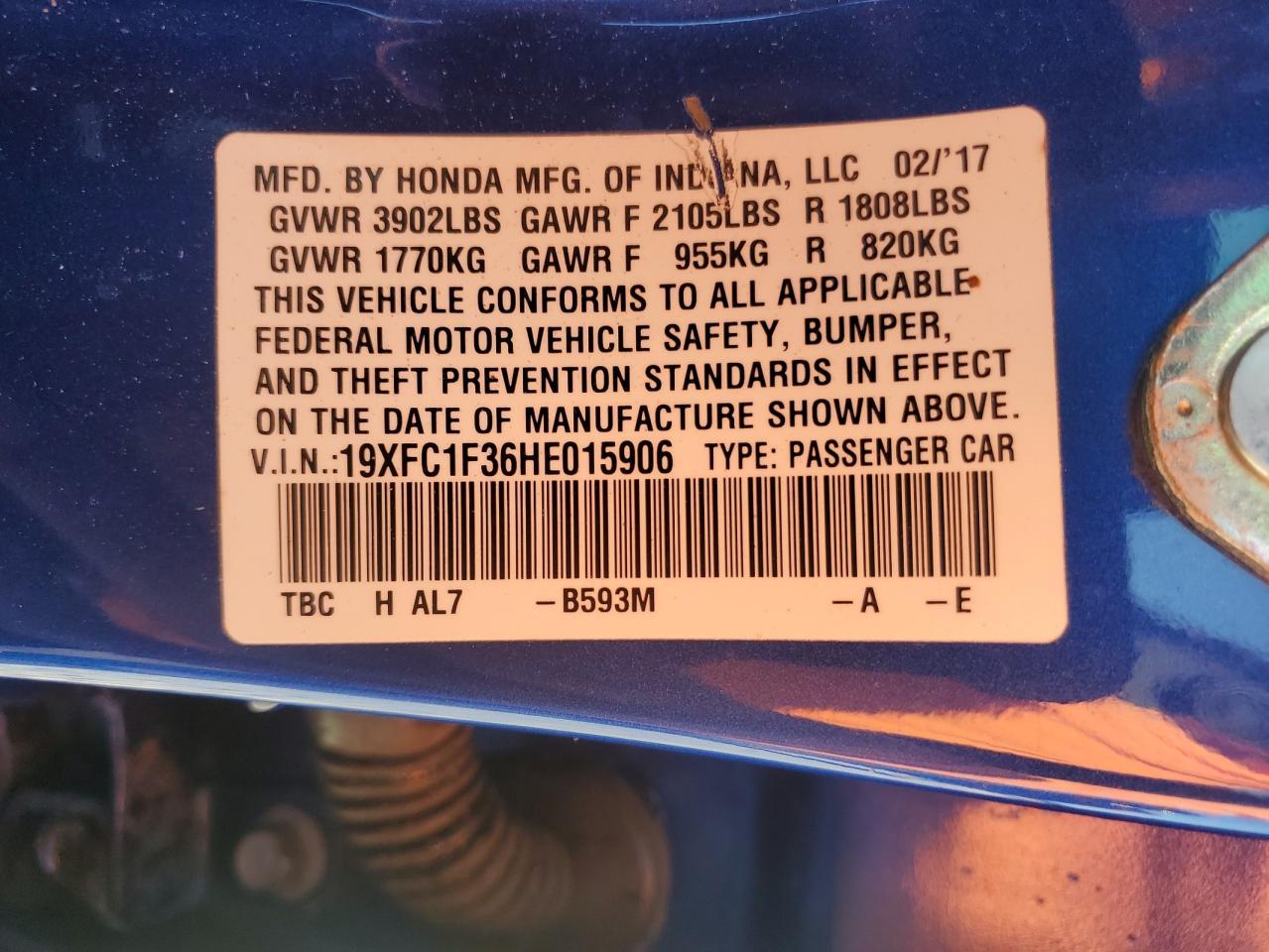 2017 HONDA CIVIC