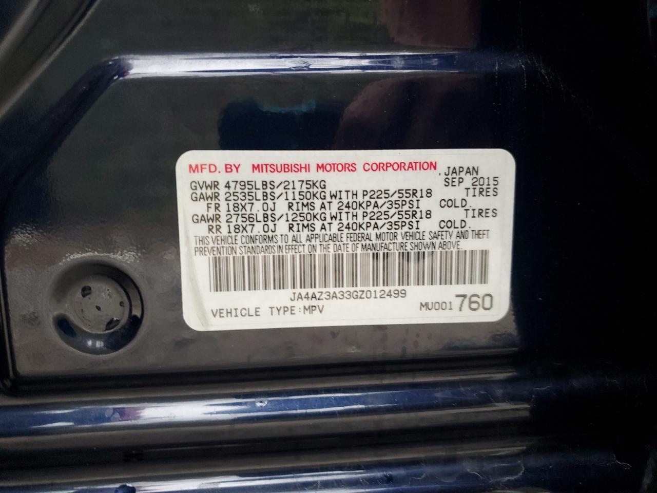 2016 MITSUBISHI outlander