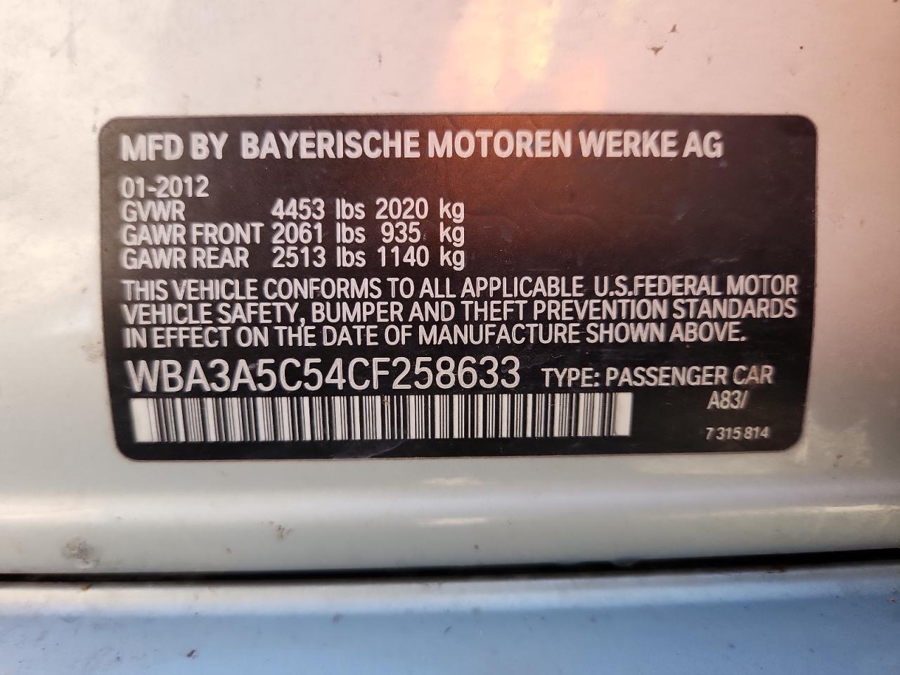 2012 BMW 3 SERIES