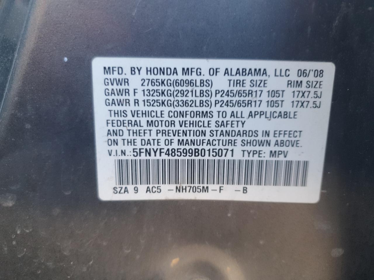 2009 HONDA PILOT