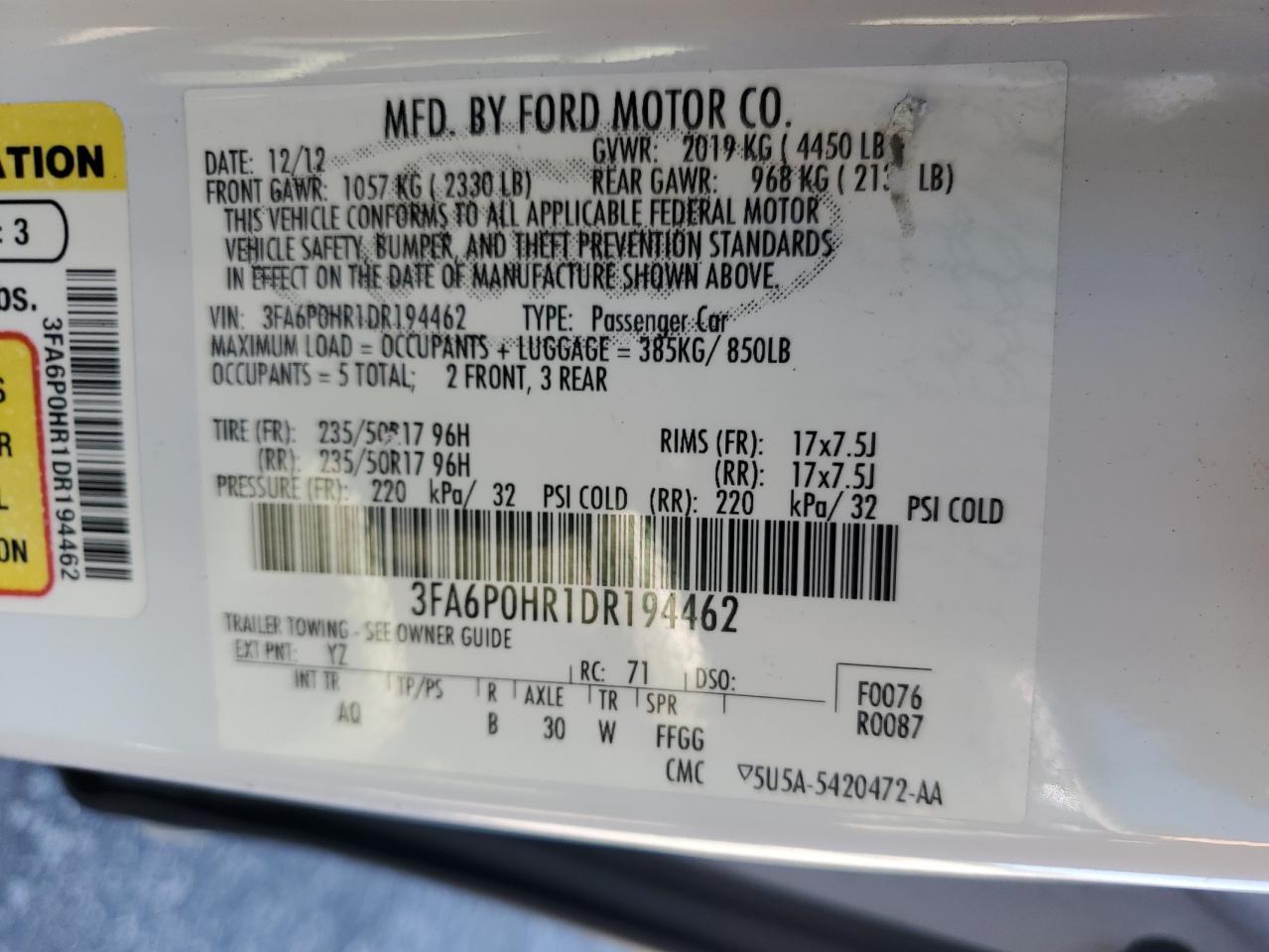 2013 FORD FUSION