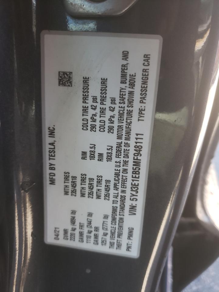2021 TESLA MODEL 3