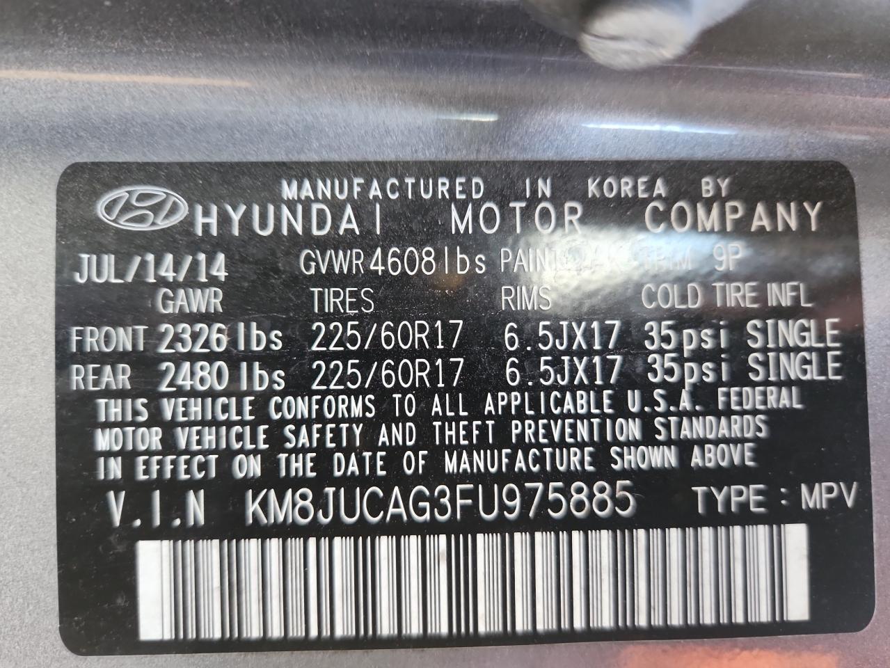 2015 HYUNDAI TUCSON