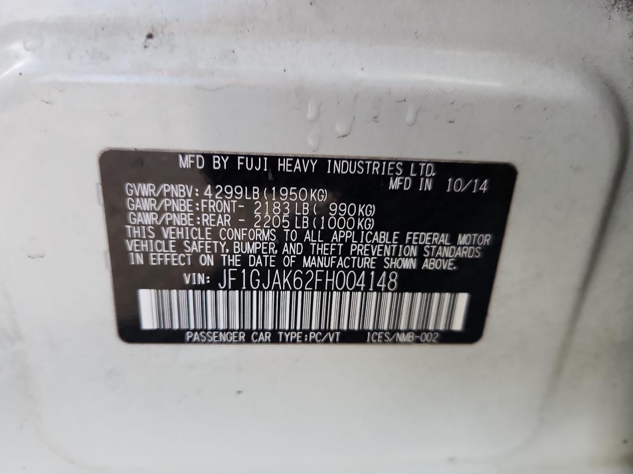 2015 SUBARU IMPREZA