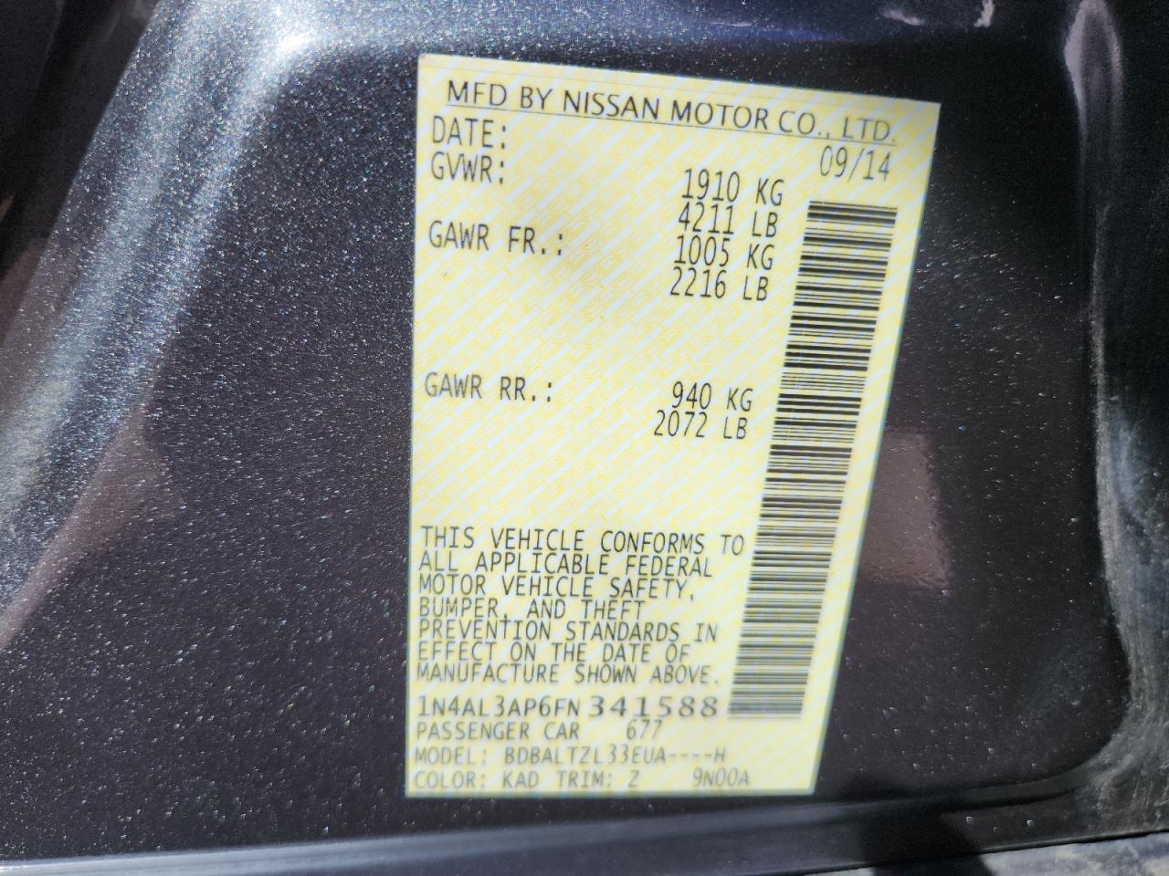 2015 NISSAN ALTIMA