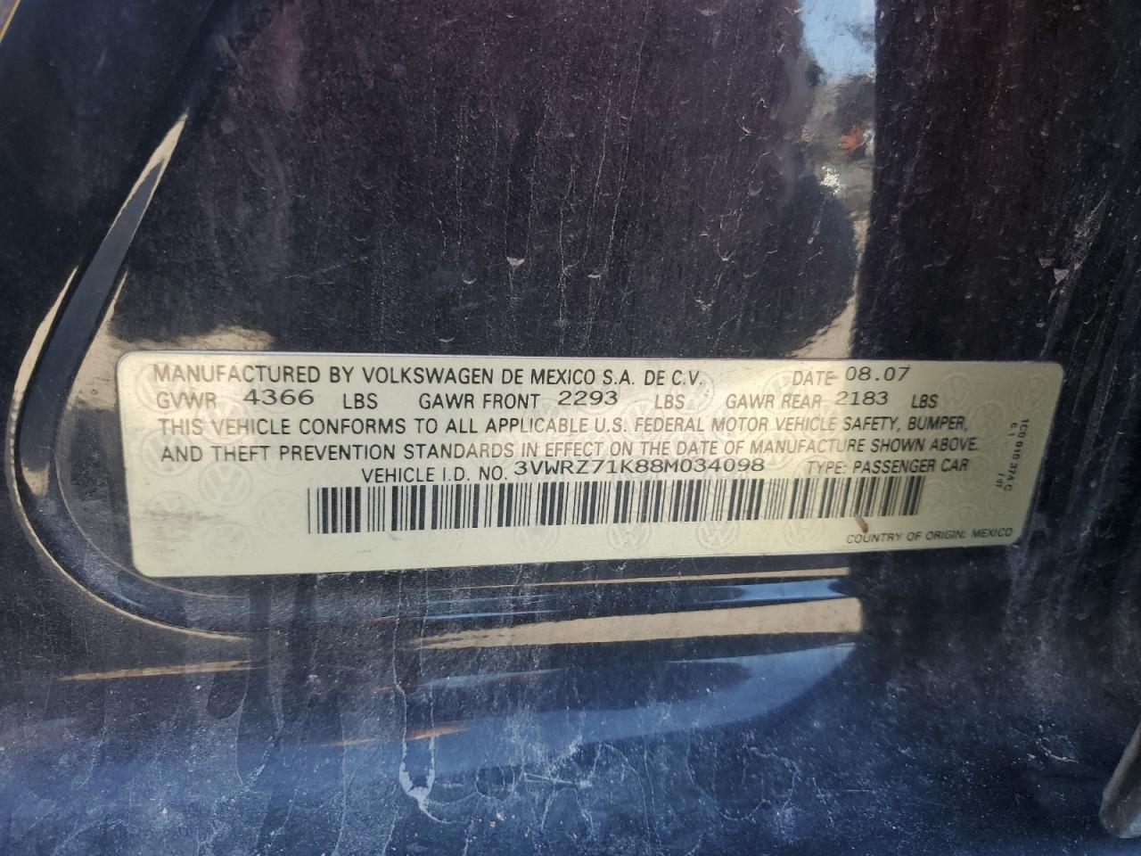 2008 VOLKSWAGEN JETTA