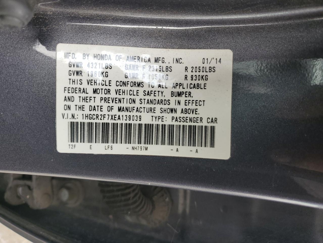 2014 HONDA ACCORD