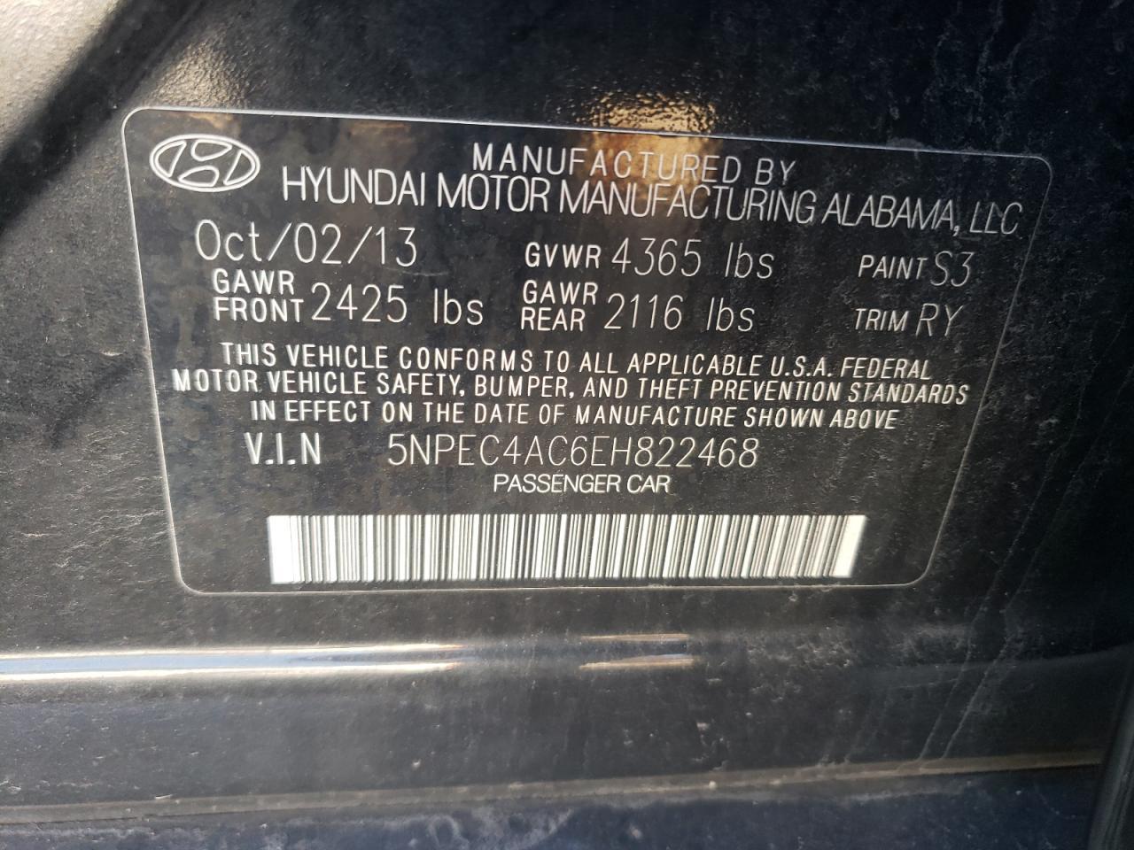 2014 HYUNDAI SONATA