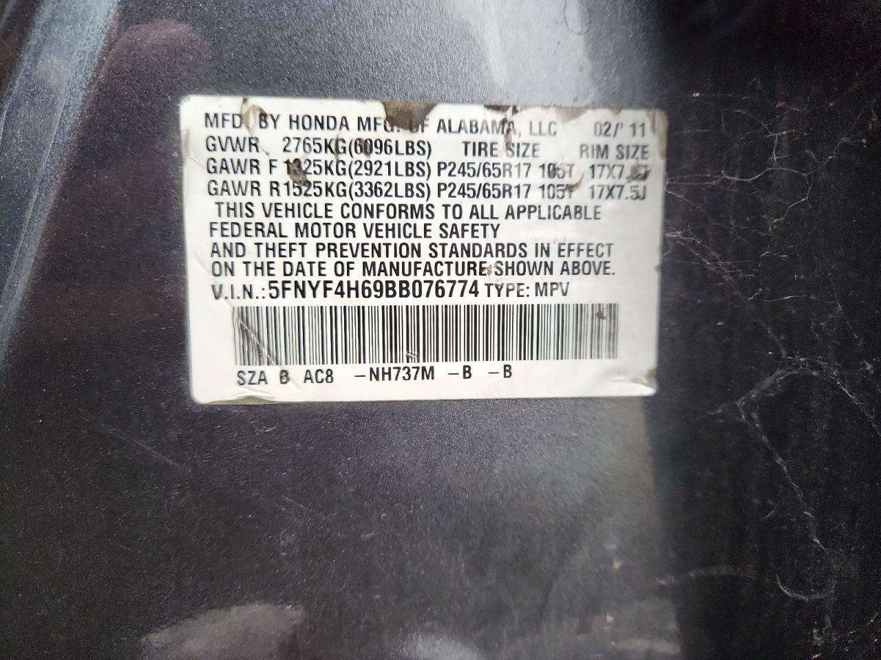2011 HONDA PILOT