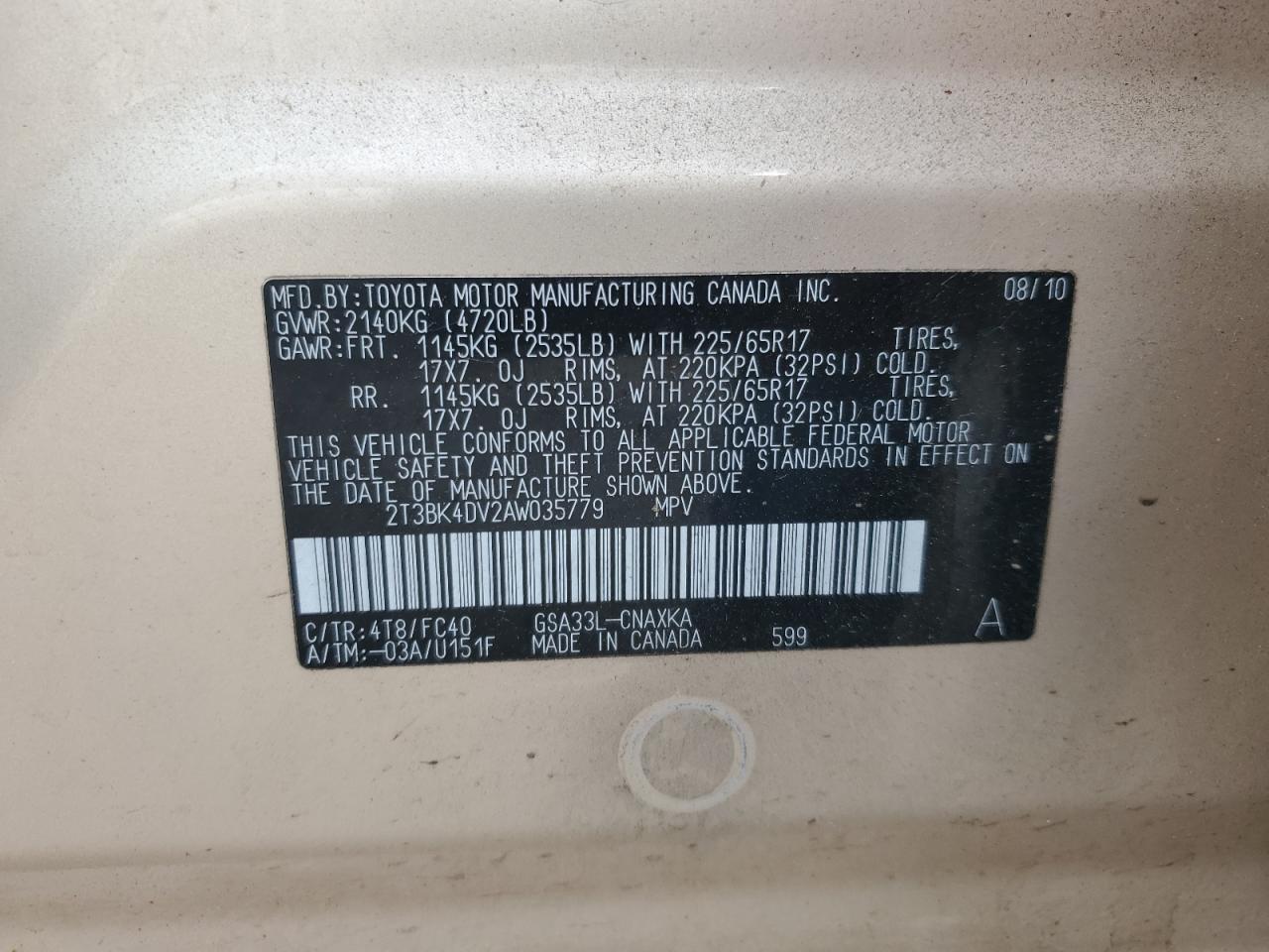 2010 TOYOTA RAV4