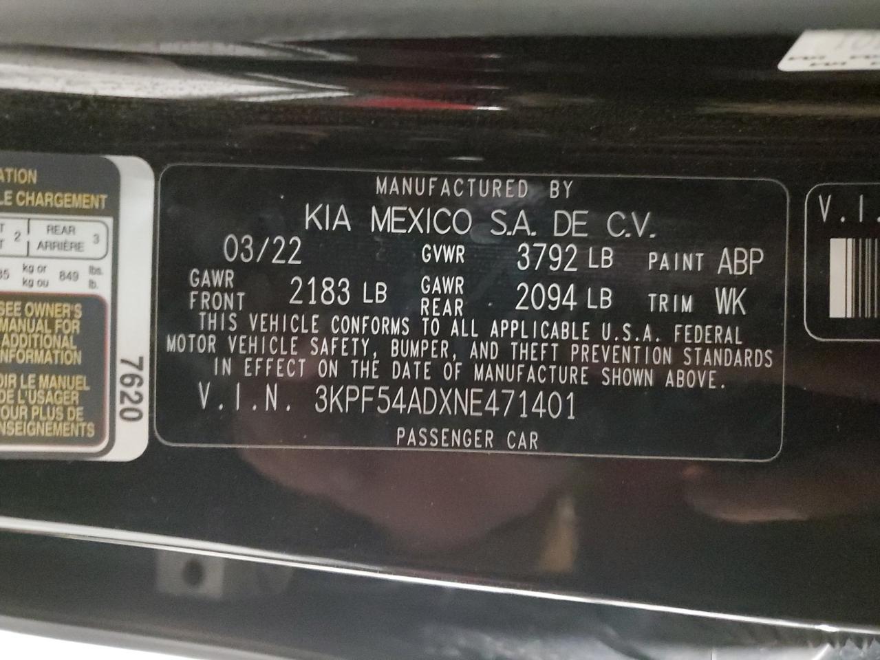2022 KIA FORTE
